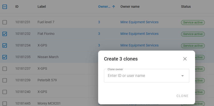 Selecting owner of multiple clones