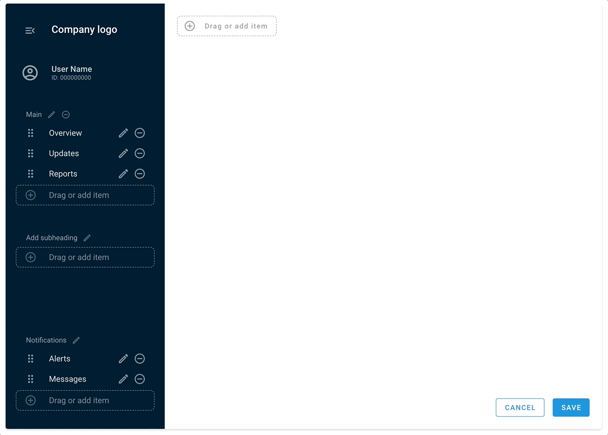 Working with Menu editor